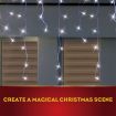 Stockholm Christmas Solar String Lights 720 LEDs Snowing Curtain Icicle Outdoor Xmas Decor