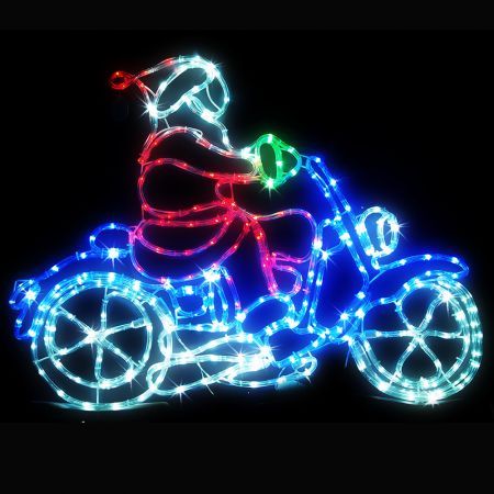 Stockholm Christmas Lights LED Rope Santa Claus Motorbike Motifs Outdoor Garden Decoration