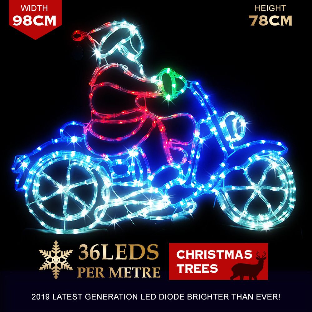 Stockholm Christmas Lights LED Rope Santa Claus Motorbike Motifs Outdoor Garden Decoration