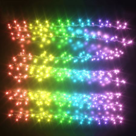 Stockholm Christmas String Lights 288 LEDs Curtain Fairy Multi Color Outdoor Garden 1.8M