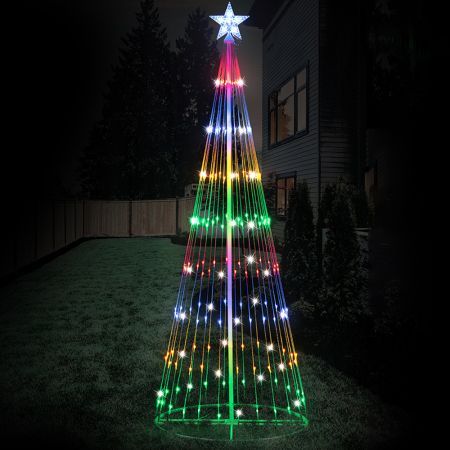 Stockholm Christmas Tree Lights 204 LEDs Multi Color Fairy Flashing Outdoor Garden 1.9M