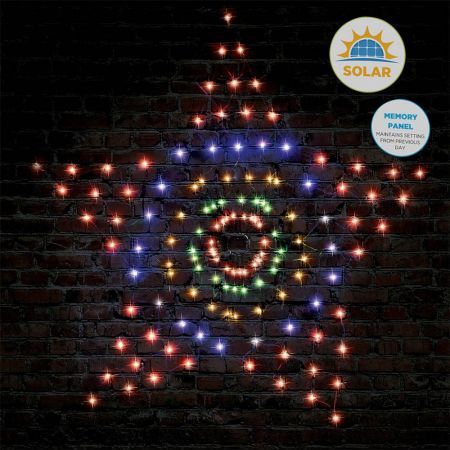 Stockholm Christmas Lights 130 LEDs Solar Star String Net Xmas Outdoor Garden Decor 1.3x1.3M
