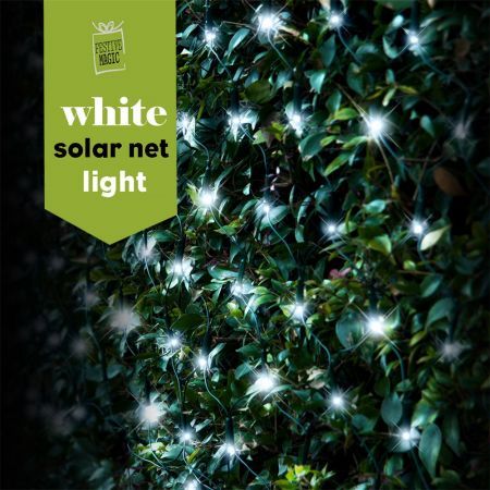 Stockholm Christmas Lights 300 LEDs Solar String Net Cool White Outdoor Garden Xmas 5x1.3M