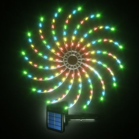 Stockholm Christmas Lights 100 LEDs Solar Spinning Multi Color Fairy Outdoor Garden 50CM