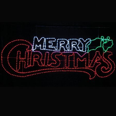 Stockholm Christmas Lights LED Rope Letter MERRY CHRISTMAS Sign Outdoor Garden 185x70CM