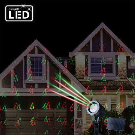 Stockholm Christmas Lights Solar Laser Dots with Motion Red/Green Icons Party Garden Decorations