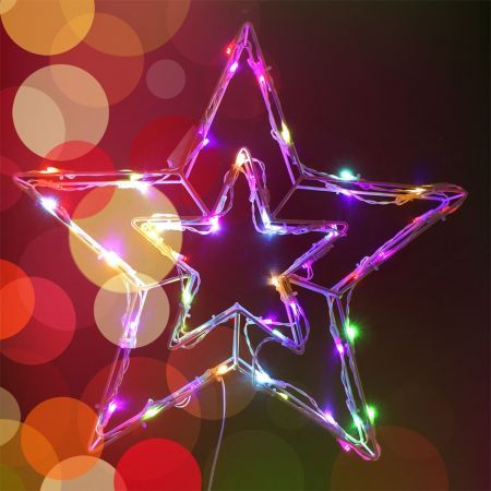 Stockholm Christmas Lights 60 LEDs Rope Star Multi-Colour Xmas Outdoor Garden Decor 48CM