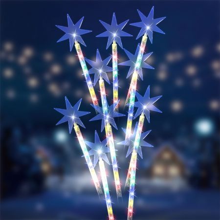 Stockholm Christmas Lights 10pcs LED Solar Shooting Stars Xmas Path Outdoor Garden 50CM