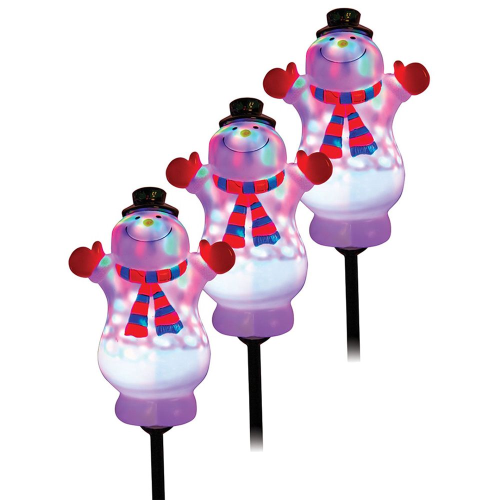 Stockholm Christmas Lights 3pcs LED Snowman Auto Disco Effect Path Outdoor Garden Decoration 47CM