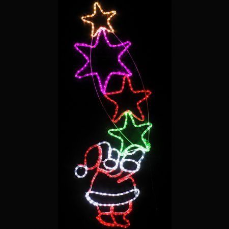Stockholm Christmas Lights LED Rope Santa Claus Pulling Stars Outdoor Garden Xmas 144x49CM
