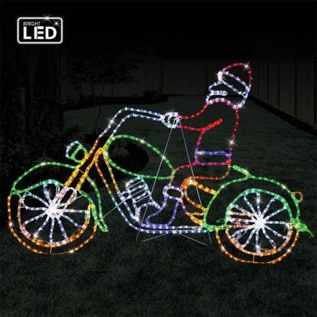 santa on bike rope light