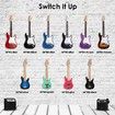 Melodic 30 Inch Children Kids Electric Musical Instrument Guitar w/ 5W Amp Picks Gig Bag Green 