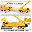 5-in-1 Construction Vehicles -Transform into Robot Action Figures, Assemble into Giant Pull-Back Truck