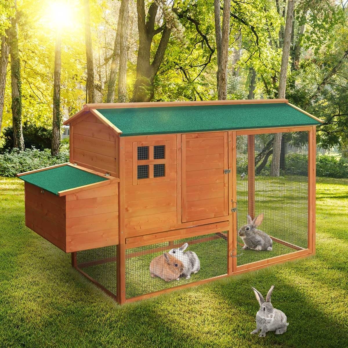 Petscene Wooden Chicken Coop Run 200cm Walkin Rabbit Hutch Ferret Pet