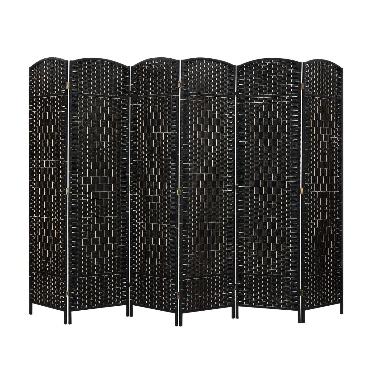 6 Panel Room Divider Decorative Folding Rattan Wicker Screen Room ...