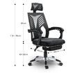 Executive High Back Mesh Office Computer Chair with Retractable Footrest