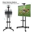 32"-65" Mobile TV Floor Stand Freestanding Television Bracket Swivel TV Mount w/ Shelf