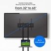 32"-65" Mobile TV Floor Stand Freestanding Television Bracket Swivel TV Mount w/ Shelf