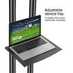 32"-65" Mobile TV Floor Stand Freestanding Television Bracket Swivel TV Mount w/ Shelf