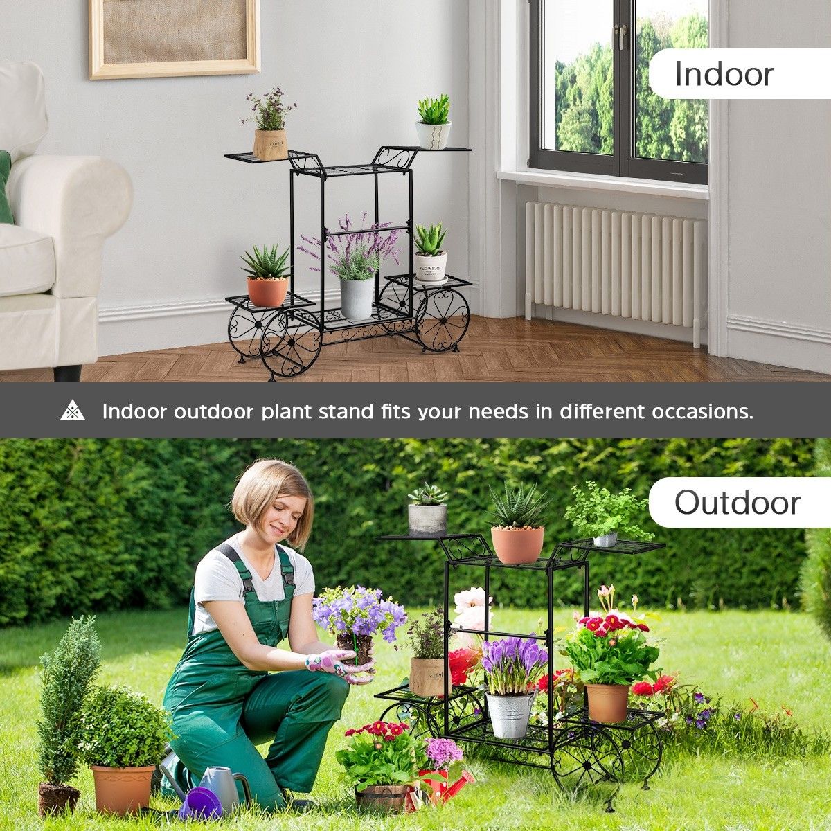 Metal Plant Stand 6 Tiers Flower Pots Stand Indoor Outdoor Display Rack