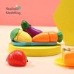 62 Pieces Kitchen Pretend Play Food Set for Kids Cutting Fruits Vegetables Pizza Toys Set