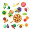 62 Pieces Kitchen Pretend Play Food Set for Kids Cutting Fruits Vegetables Pizza Toys Set