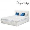 Royal Sleep Queen Leather Bed Frame Mattress Base Wooden White Bellezza USB NEW