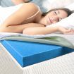 Queen sized Cool Gel Memory Foam Mattress Topper Bamboo Fabric Cover With Bonus