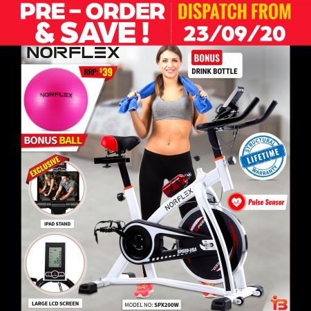 Norflex Spin Bike Exercise Ball Flywheel Fitness Commercial Home Workout Gym W