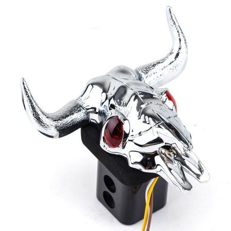 Jaxsyn Novelty Towbar Trailer Hitch Cover Tow - Chrome Plated Bull Skull
