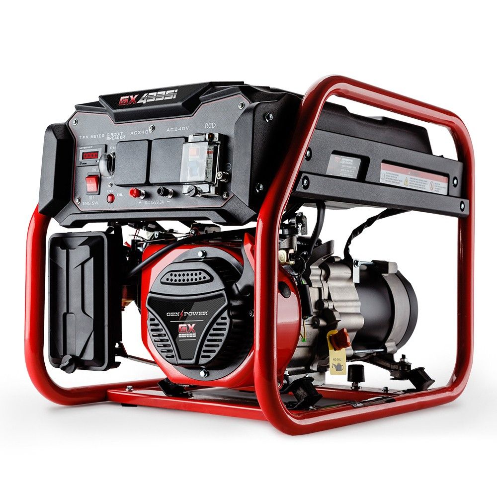 GENPOWER 4.2kW Max 3kW Rated Generator Single-Phase Petrol - Site Portable