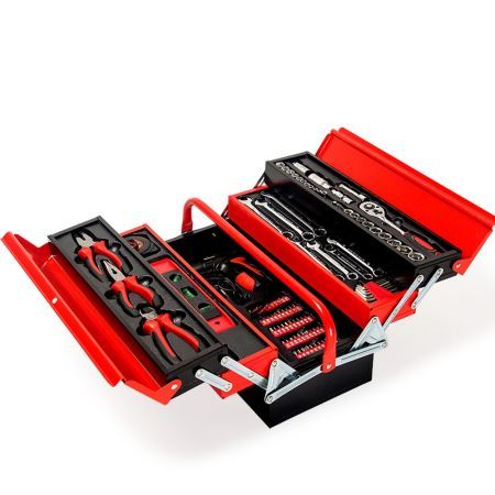 BULLET 118pc Tool Kit Box Set Metal Spanner Household Organizer Toolbox Socket