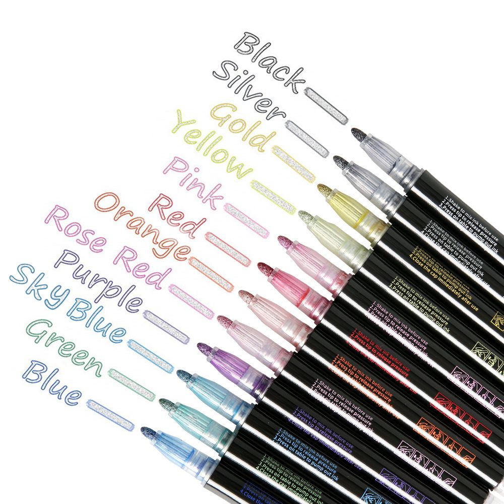 Double line outline pens 12 colors self outline metallic markers for Double line outline pens 12 colors self outline metallic markers for