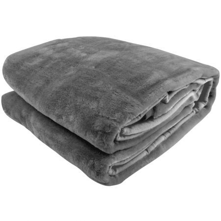Laura Hill 600GSM Double-Sided Queen Size Faux Mink Blanket - Silver
