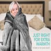 Laura Hill 600GSM Double-Sided Queen Size Faux Mink Blanket - Silver