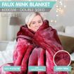 Laura Hill 600GSM Large Double-Sided Faux Mink Blanket - Wine Red