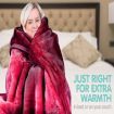 Laura Hill 600GSM Large Double-Sided Faux Mink Blanket - Wine Red