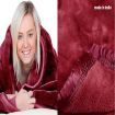 Laura Hill 600GSM Large Double-Sided Faux Mink Blanket - Wine Red