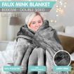 Laura Hill 800GSM Heavy Double-Sided Faux Mink Blanket - Silver