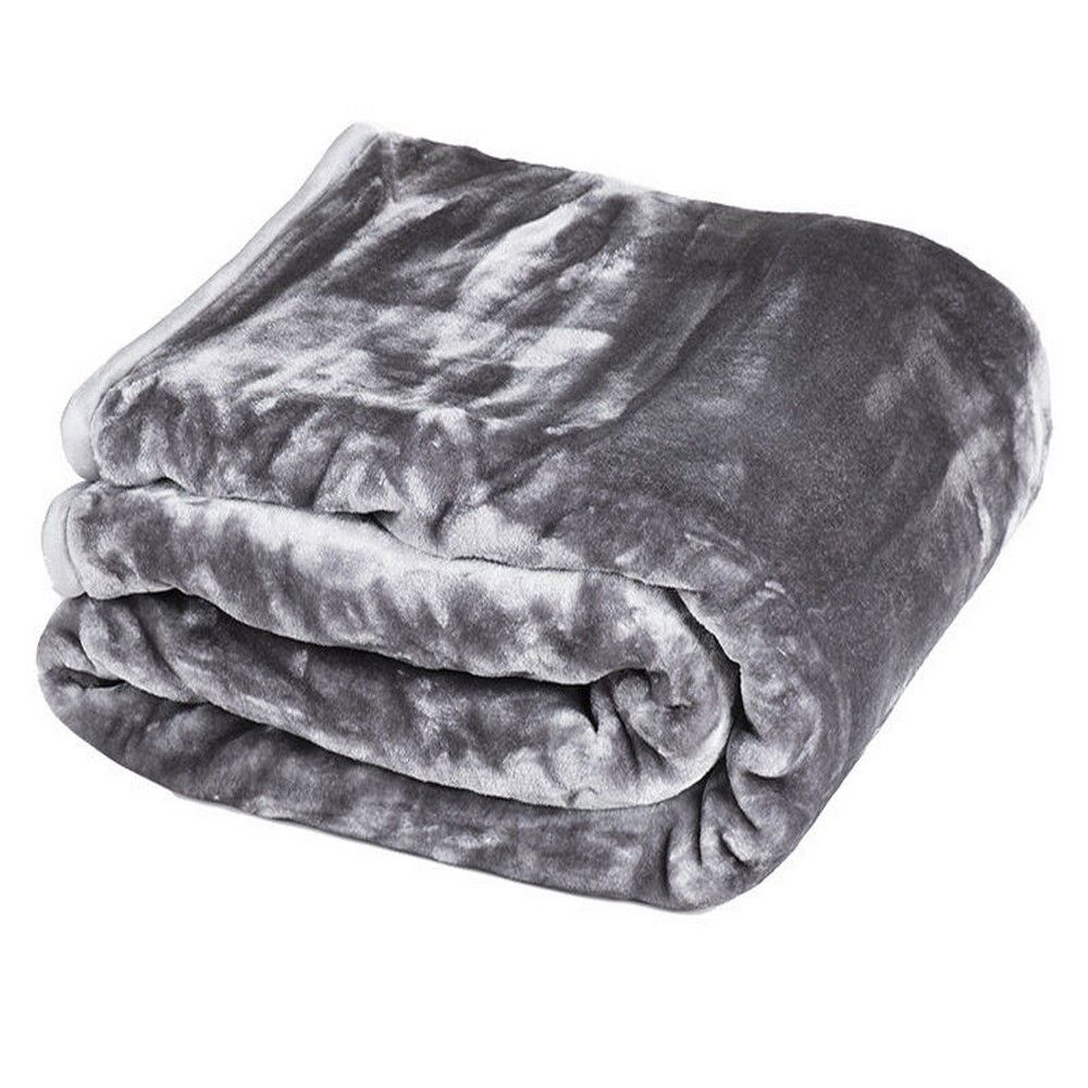 Laura Hill 800GSM Heavy Double-Sided Faux Mink Blanket - Silver