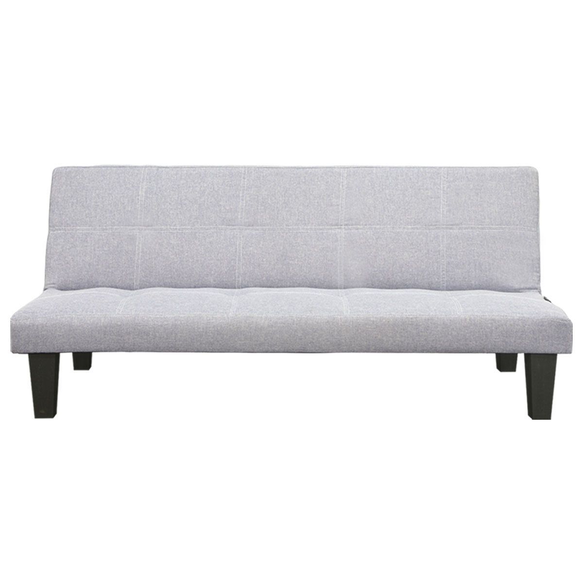 Sarantino 2 Seater Modular Linen Fabric Sofa Bed Couch Light Grey