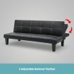 Sarantino 2 Seater Modular Faux Leather Fabric Sofa Bed Couch - Black