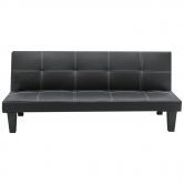 Sarantino 2 Seater Modular Faux Leather Fabric Sofa Bed Couch - Black