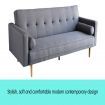 Sarantino 3 Seater Linen Sofa Bed Couch with Pillows - Dark Grey