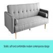 Sarantino 3 Seater Linen Sofa Bed Couch with Pillows - Light Grey