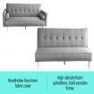 Sarantino 3 Seater Linen Sofa Bed Couch with Pillows - Light Grey