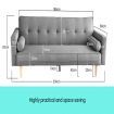 Sarantino 3 Seater Linen Sofa Bed Couch with Pillows - Light Grey