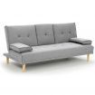 Sarantino Linen Fabric Sofa Bed Lounge - Light Grey