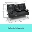 Sarantino Faux Leather Sofa Bed Lounge Furniture - Black