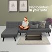 Sarantino 3-Seater Corner Sofa Bed Lounge Chaise Couch - Dark Grey